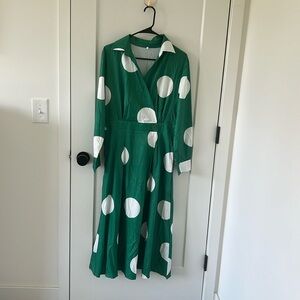 Green and White Polka Dot Dress